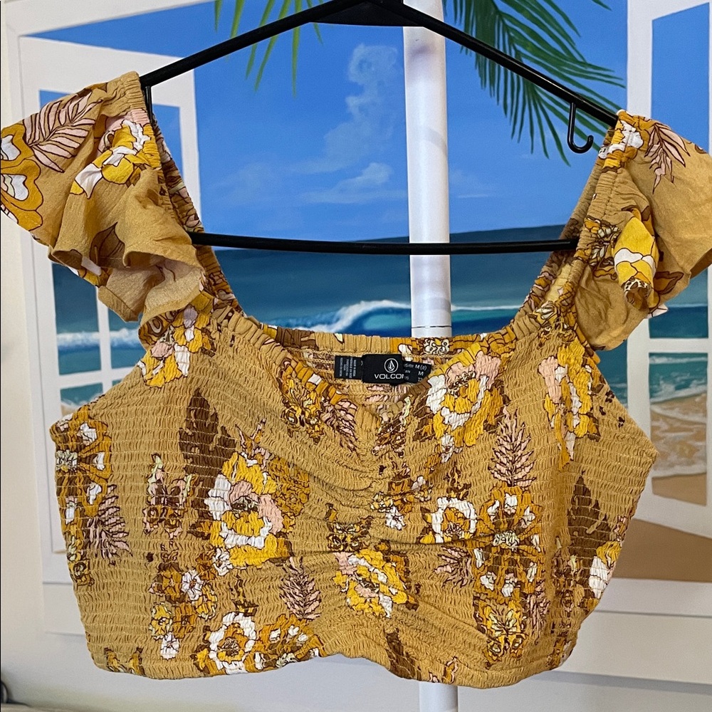 Volcom Floral Ruffle Crop Top - Picture 3 of 7